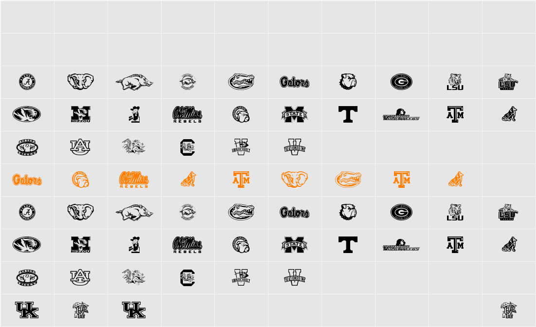 SEC Character Map
