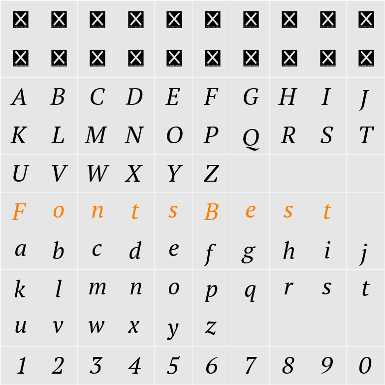 PT Serif Character Map