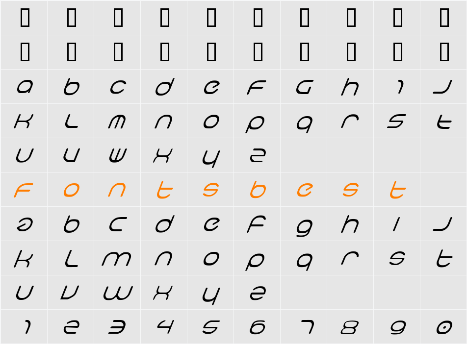 neo-geo italic Character Map