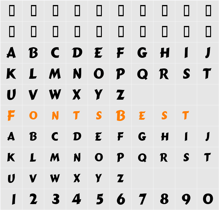 GremlinCaps Character Map