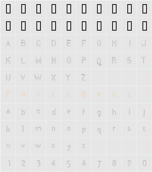 DraftPlateOutlineLight Character Map