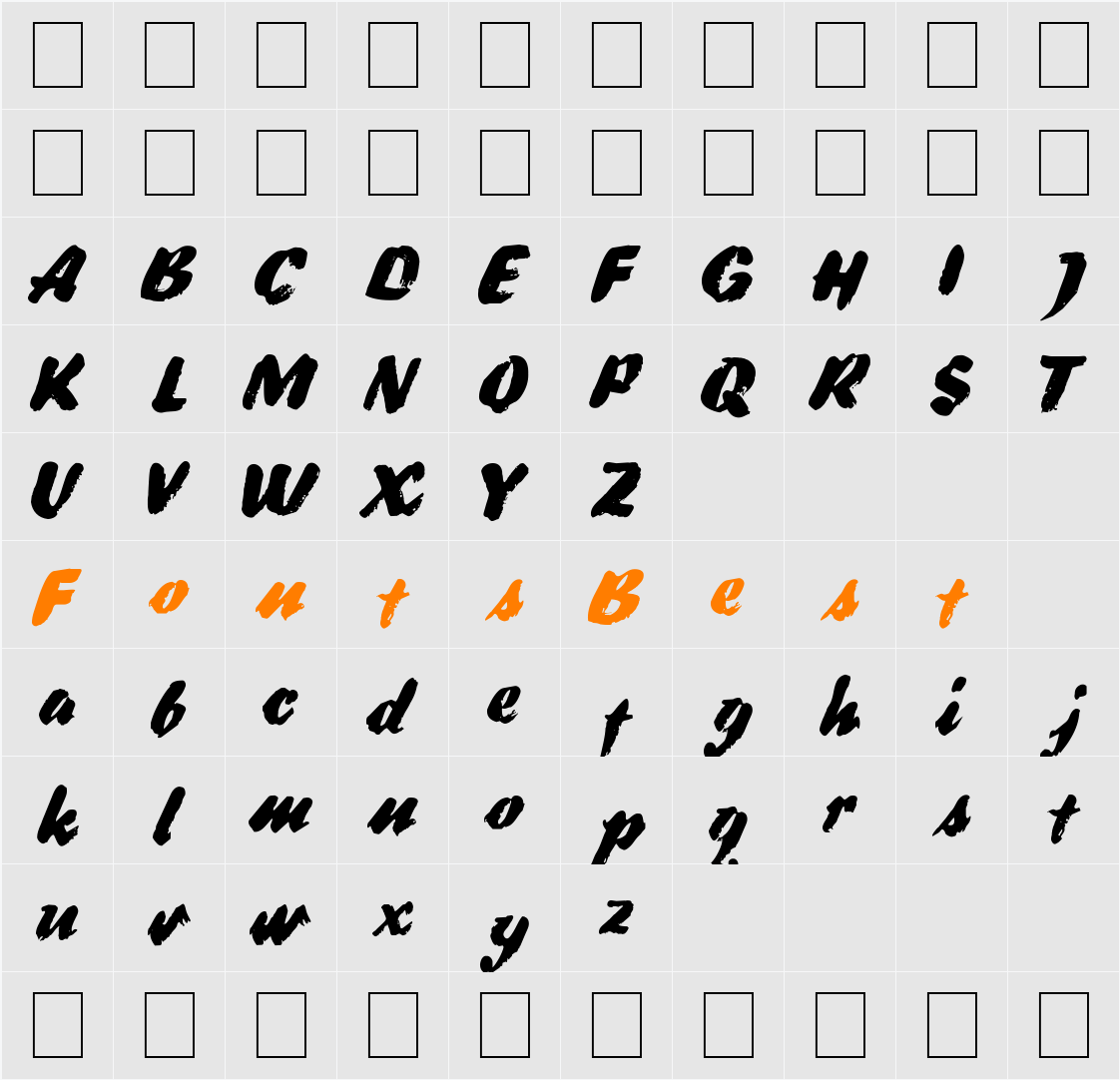ft18 Character Map