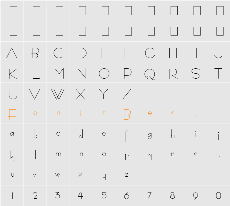 Tourina SSi Character Map