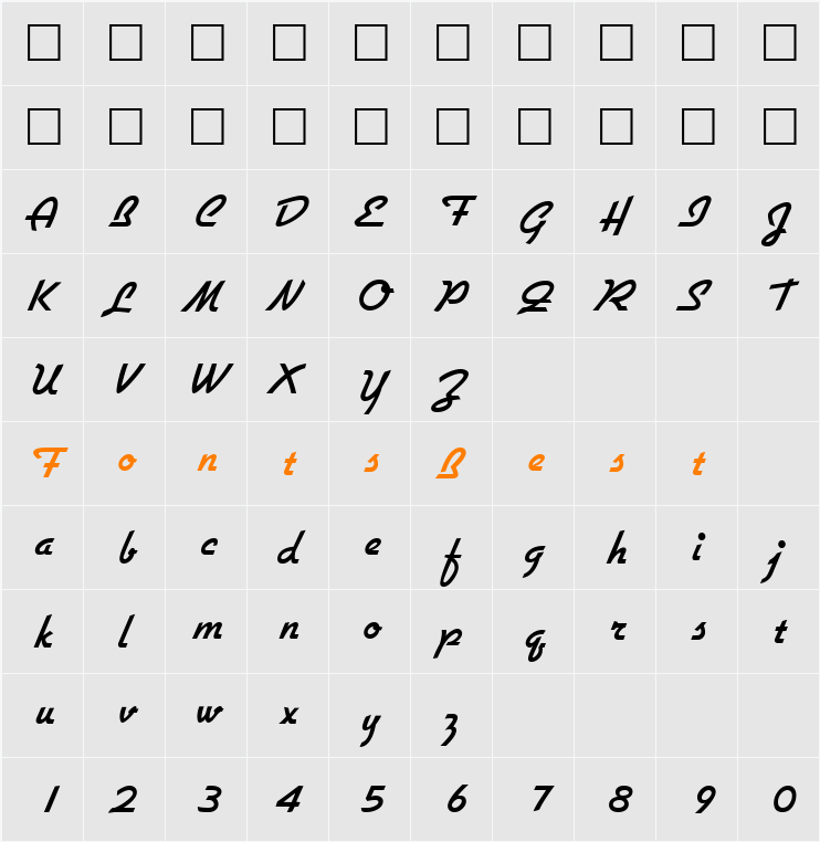 Gallante Character Map