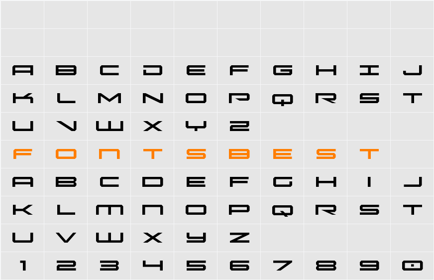 Oramac Light Character Map