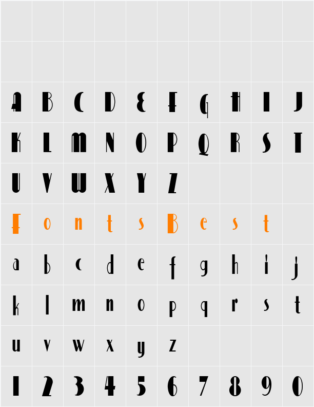 PicturePostcardNF Character Map