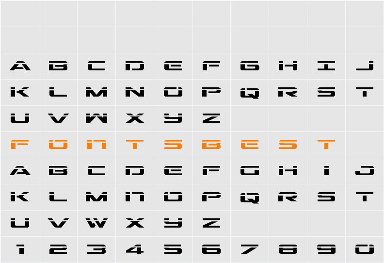 Outrider Laser Character Map
