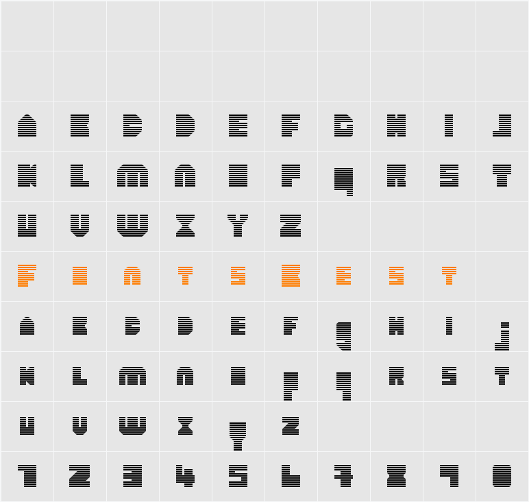 heavyLOUDedgeline Character Map