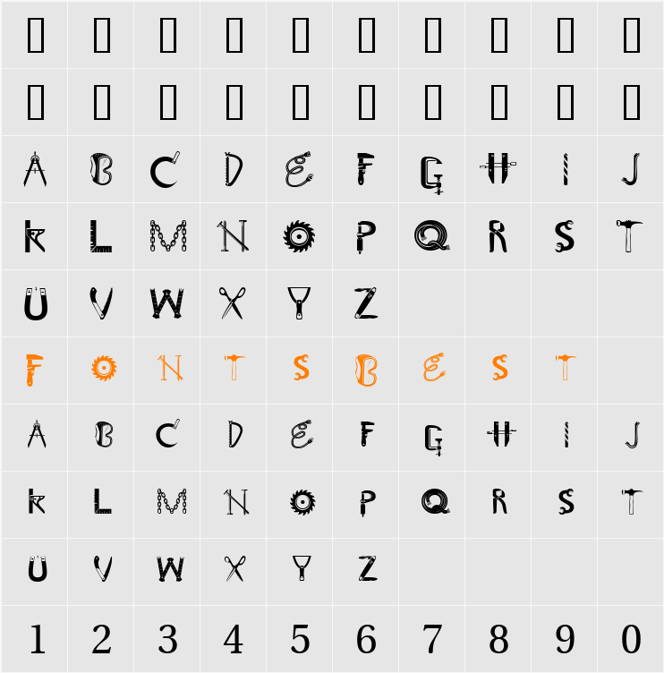 JI-Sacral Character Map
