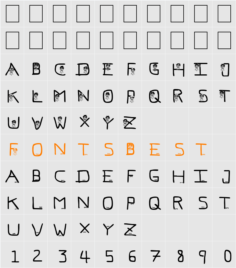 pf_zappa Character Map