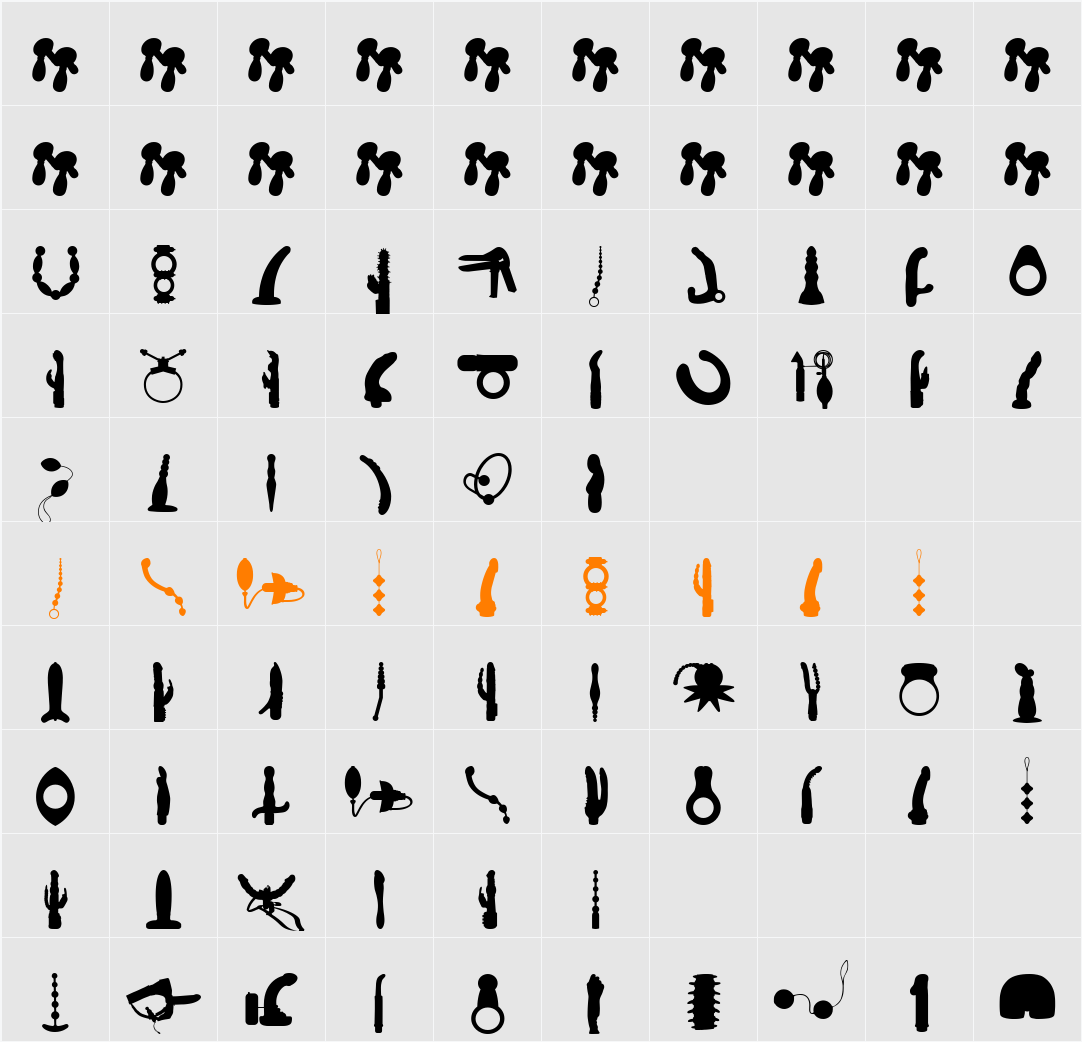 WC Zyzi Bta Character Map