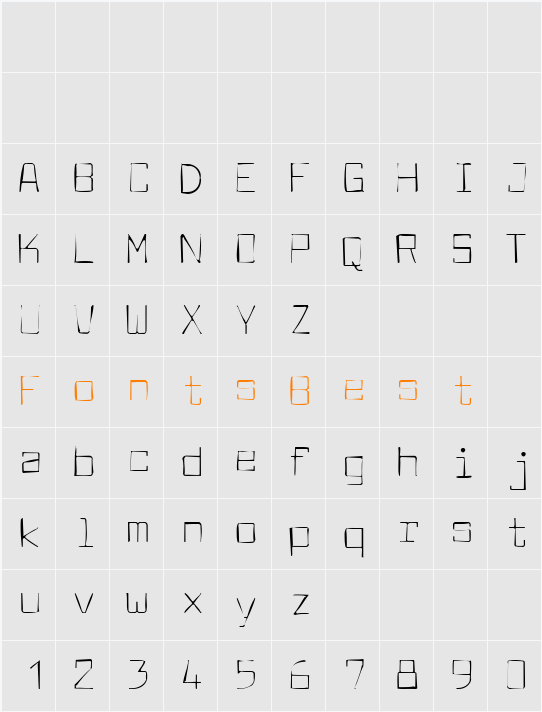 Larabiefont Gaunt Character Map