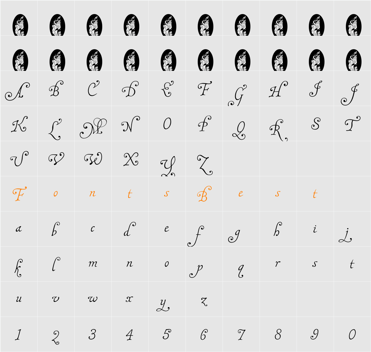 MalaTestaN Character Map