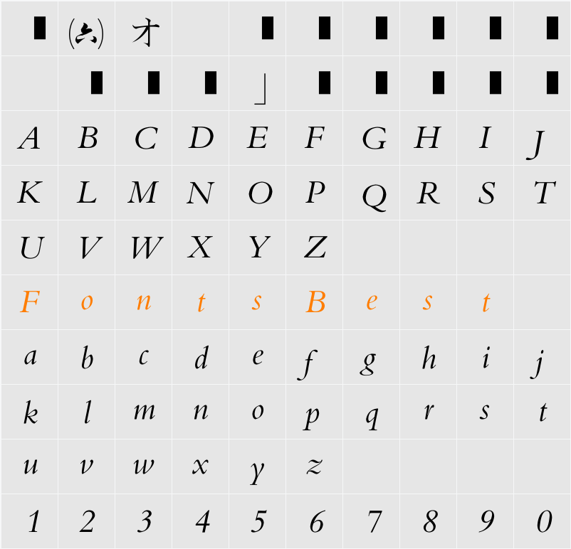 EU-B3X Character Map