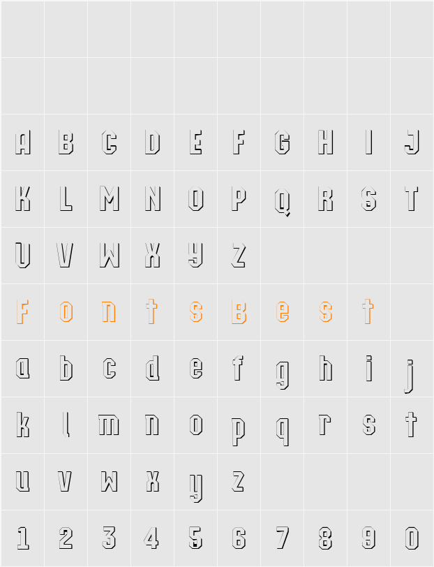 a_Technocrat3Dxtr Character Map