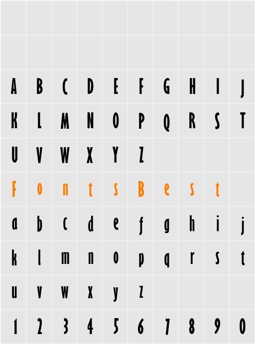 GarrisonSans-ExtraCond Character Map
