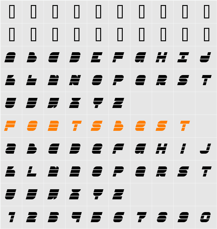 Breakbeat BTN Character Map