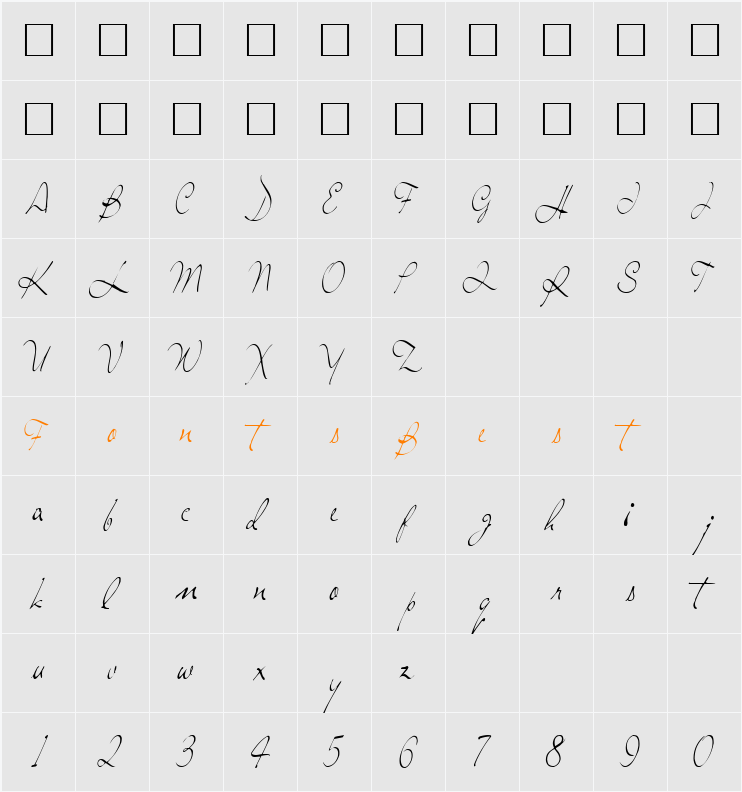SingOutNew62 ttcon Character Map