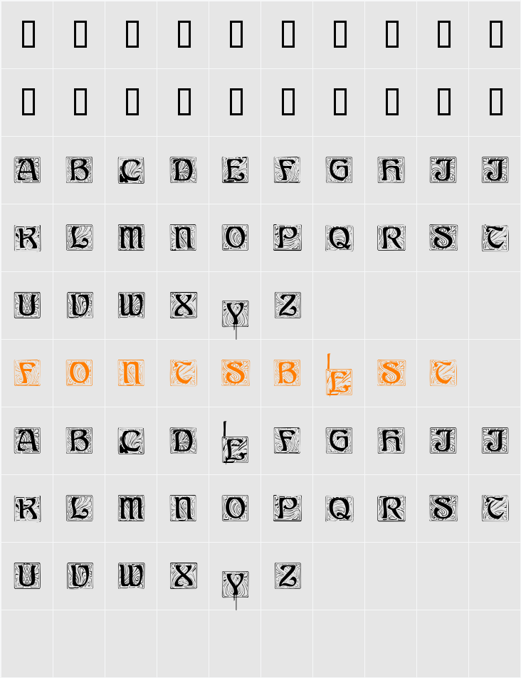 JI-Shnook Character Map