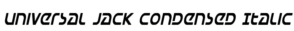Universal Jack Condensed Italic Font Image