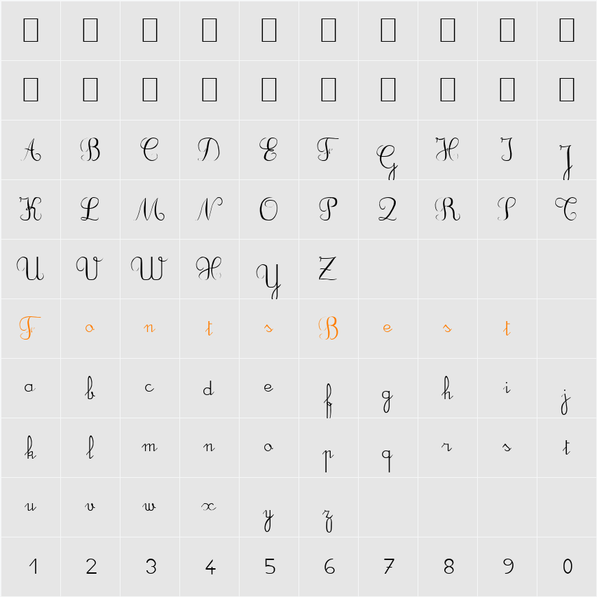 DuCahier xp Character Map