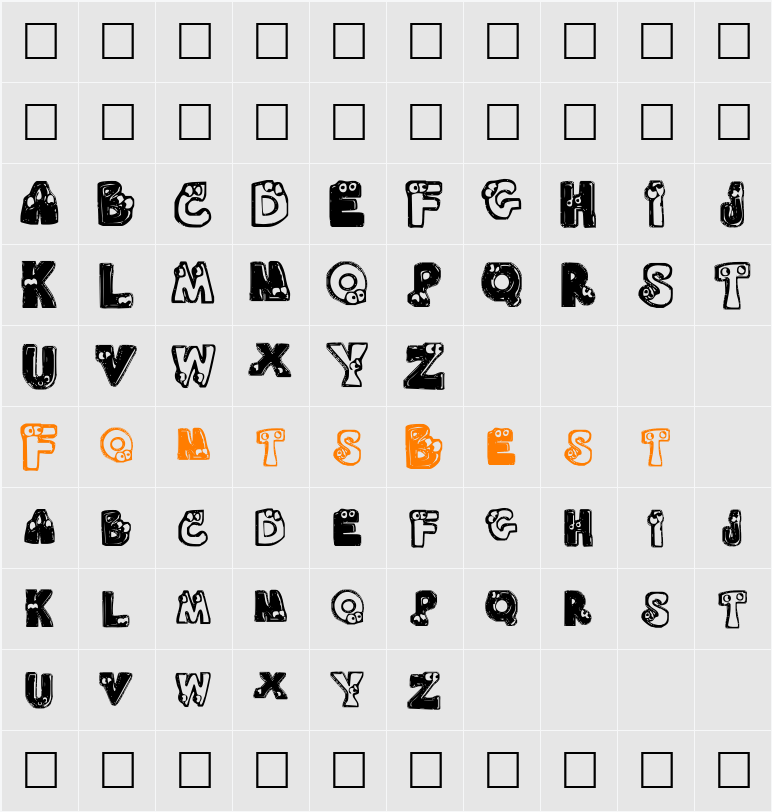 Ryp childA Character Map