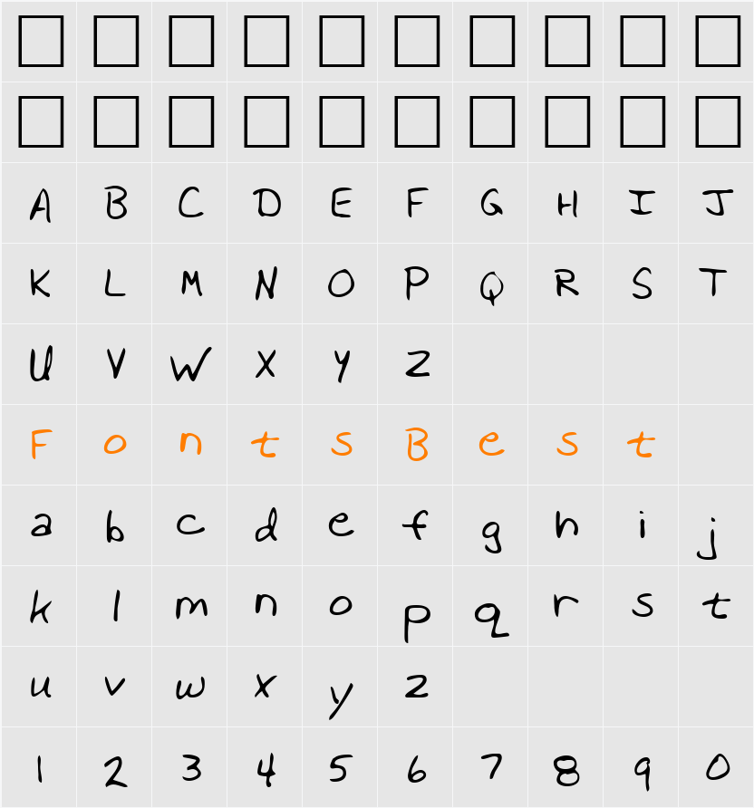 LEHN138 Character Map