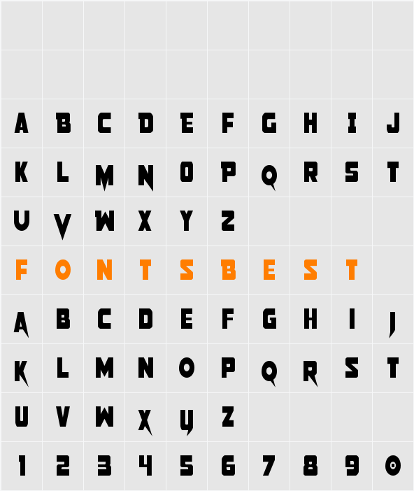 Pistoleer Condensed Character Map