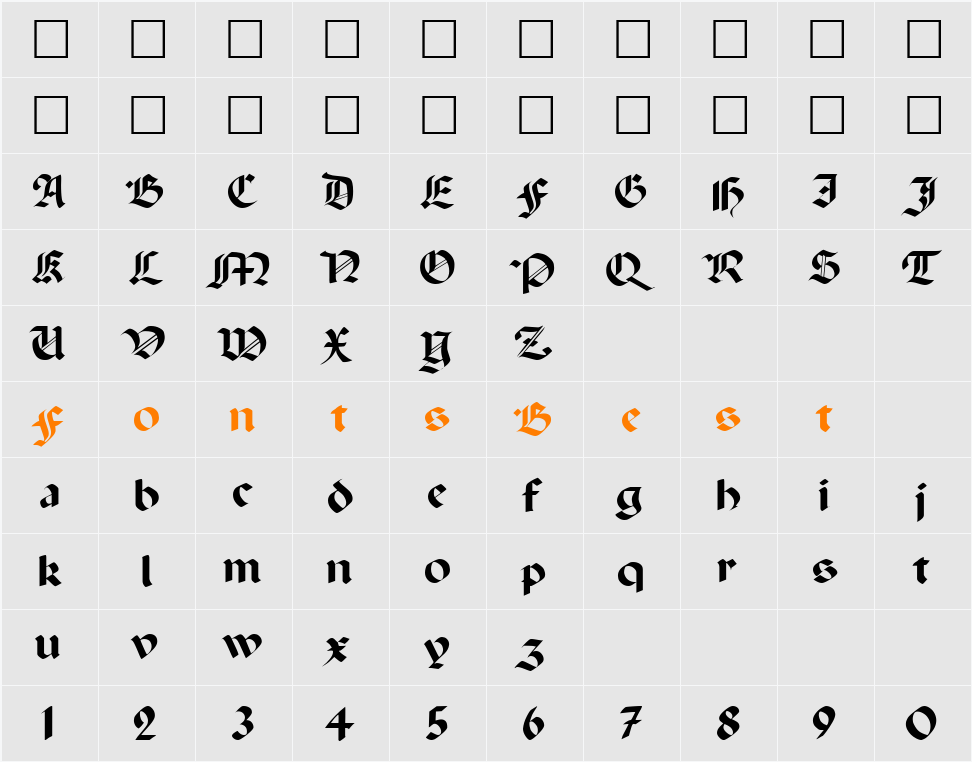 Paganini Character Map