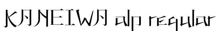 KANEIWA alp regular Font Image