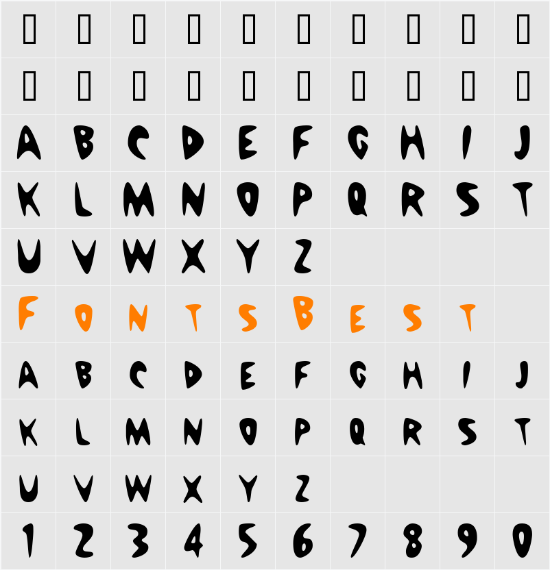 NuWaveCondensed Character Map