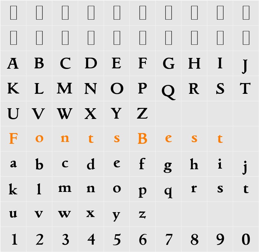 GouditaSerial Character Map