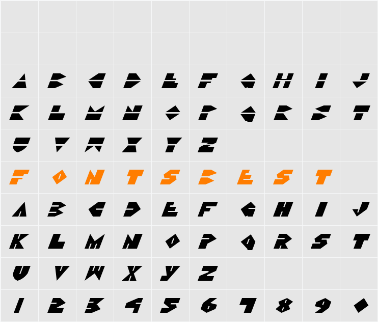 Disco Dork Italic Character Map