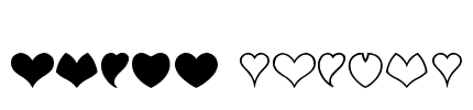 HEART shapes Font Image