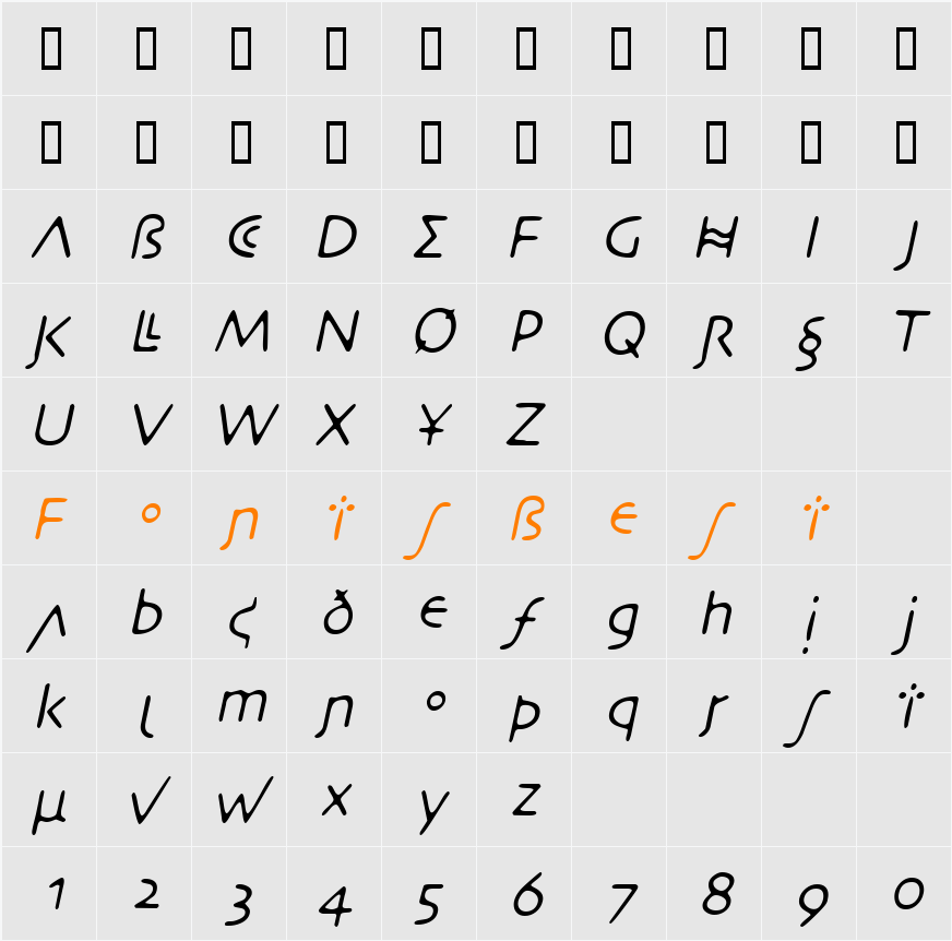 DesertCrypt Character Map
