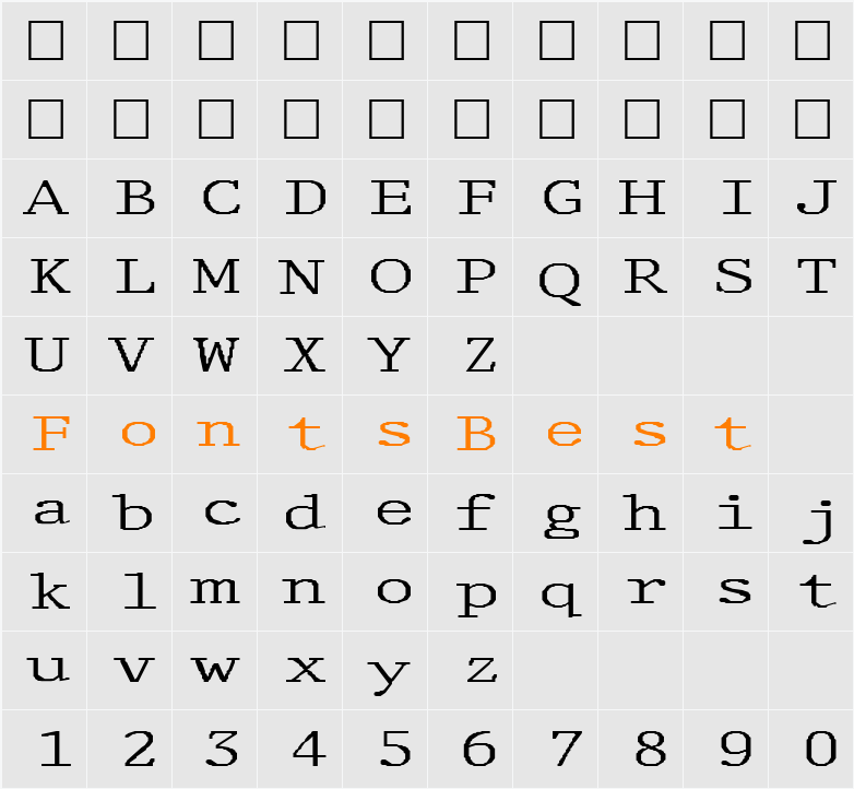 FZ DIGITAL 1 EX Character Map
