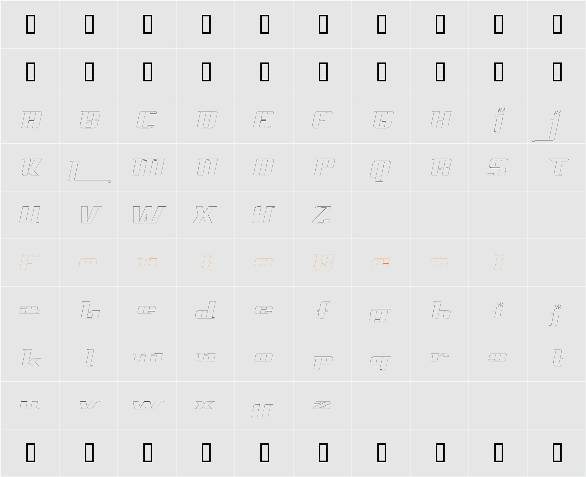 PrinceAlbertOutline Character Map
