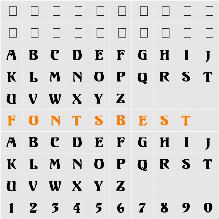 Ortem MN Character Map