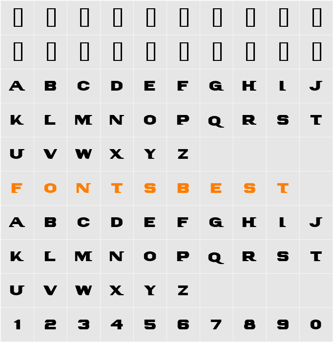 PanAm Text Character Map