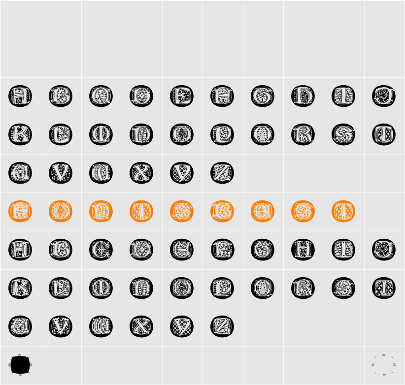 LombardiCaps-Round Character Map
