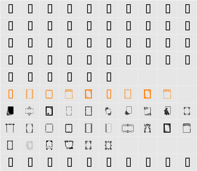 Frames Character Map