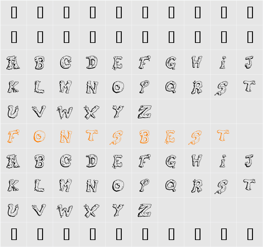 Snot Character Map