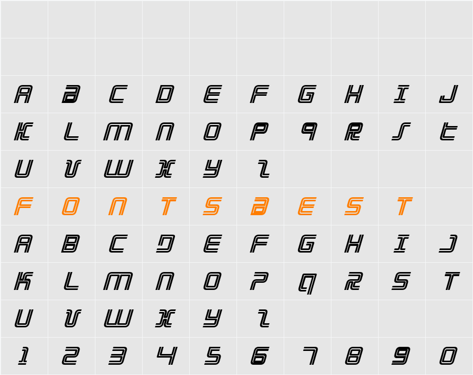 Election Day Bold Italic Character Map