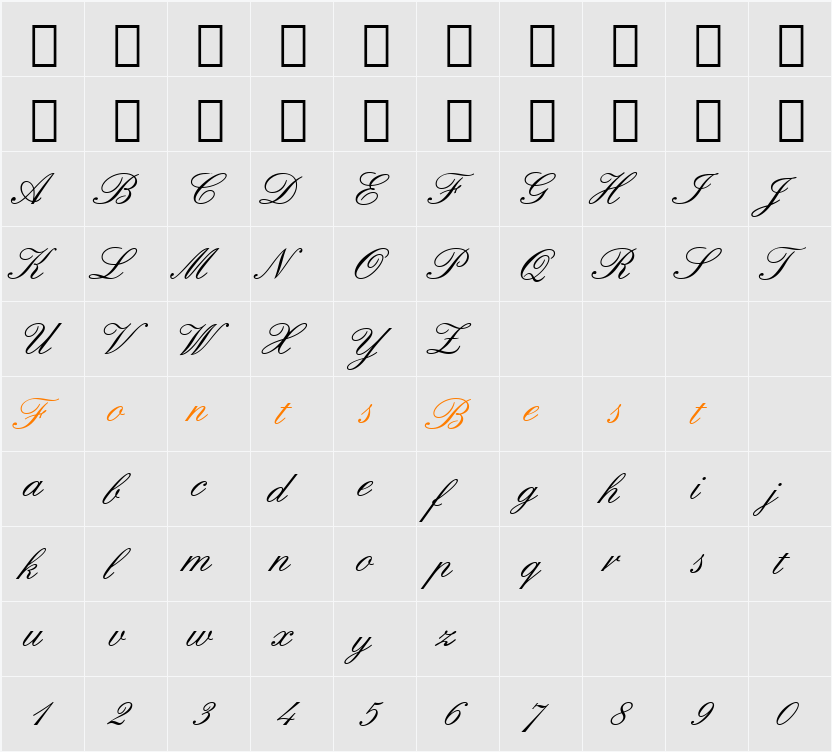 522-CAI978 Character Map