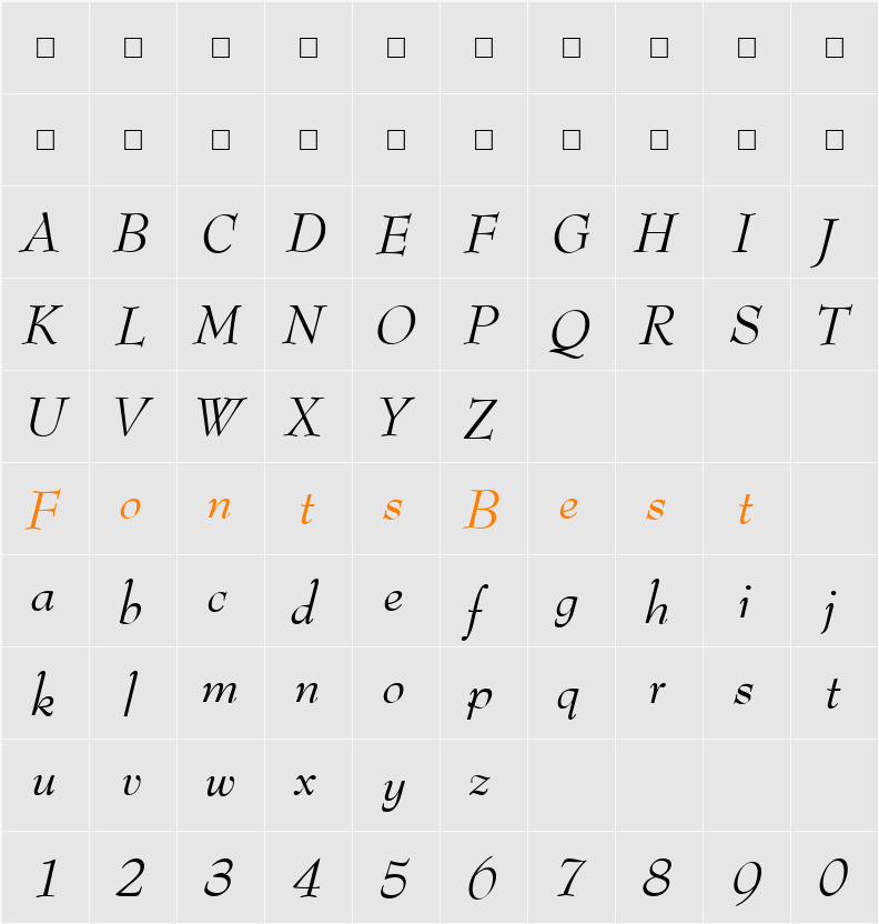 Top Hat Character Map