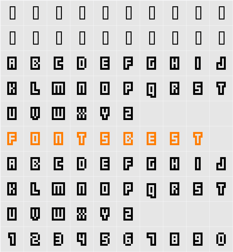 outlinePixelExtended Character Map