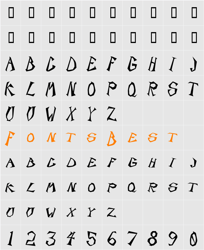 Scorpion Character Map