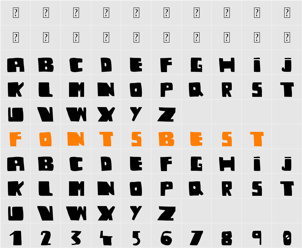undergramo Character Map