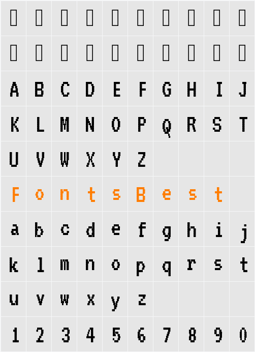 VT323 Character Map