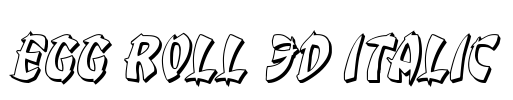 Egg Roll 3D Italic Font Image